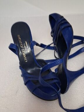 Charles Jourdan Cobalt Blue Strappy Heeled Sandals